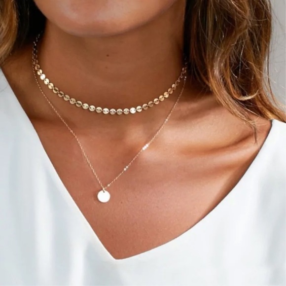 Jewelry - 5/$25 Dainty Boho Gold Coin Layer Choker Necklace